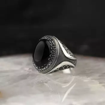 Мужское серебряное кольцо с искусственным драгоценным камнем 925, серебряное кольцо с ониксом для мужчин, кольцо с турецким ониксом, серебряное кольцо ручной работы