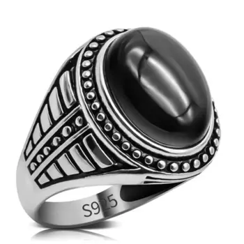 Мужское Винтажное кольцо из серебра 925 пробы с натуральным камнем
