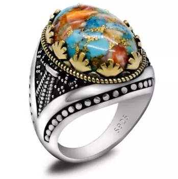 Мужское Винтажное кольцо ручной работы из серебра 925 пробы