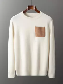 Мужской 100% кашемировый вязаный пуловер, свитер на весну и осень, новый стиль, однотонный, Повседневный, простой, мужская одежда с длинными рукавами