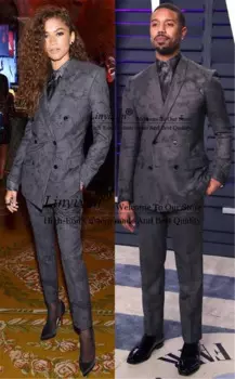 Мужской бархатный костюм из двух предметов, блейзер и брюки