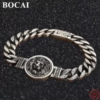 Мужской браслет из серебра 925 пробы с ротанговым плетением