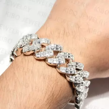 Мужской бриллиантовый браслет из муассанита, 18 мм