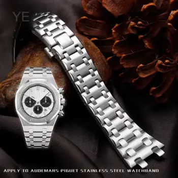 Мужской деловой ремешок для часов AP Royal Oak 41 мм 15400 15500, браслет из твердой нержавеющей стали 28 мм с вогнуто-выпуклым интерфейсом