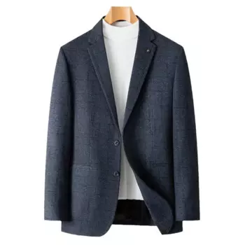 Мужской деловой шерстяной Блейзер, приталенный модный клетчатый Повседневный простой роскошный брендовый костюм, большие размеры 7XL 8XL