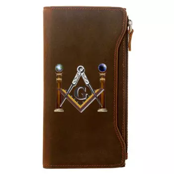 Мужской Длинный кошелек Masonic из натуральной кожи, Большой Вместительный бумажник с треугольным принтом «Все Видимый глаз», клатч, BI1287
