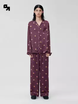 Мужской домашний костюм (цветочный черный цвет) 117322165112