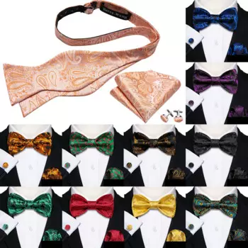 Мужской галстук-бабочка Barry.Wang, Шелковый жаккардовый цветочный галстук-бабочка с пейсли-рисунком, мужские запонки, свадебные деловые шаферы