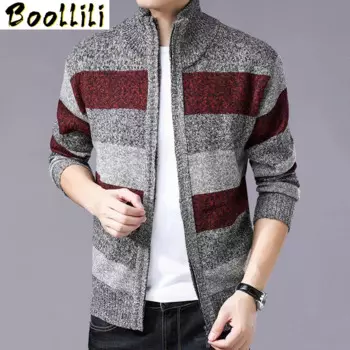 Мужской Хлопковый кардиган в полоску, Повседневный свитер с длинными рукавами, Осень-зима 2023