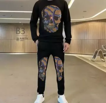 Мужской Хлопковый спортивный костюм с длинным рукавом