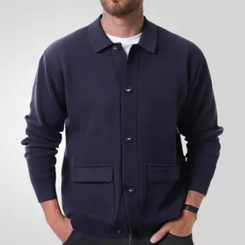 Мужской кардиган с длинным рукавом, на пуговицах