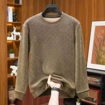 Мужской кашемировый пуловер с круглым вырезом и длинными рукавами