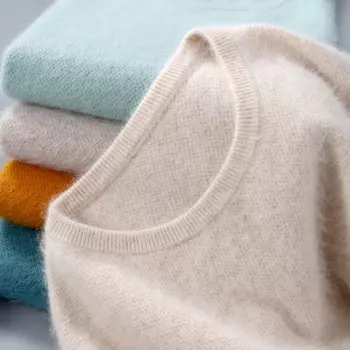 Мужской кашемировый свитер из 100% чистой норки, пуловер с круглым вырезом, вязаный норковый свитер большого размера, зимние новые высококлассные джемперы с длинными рукавами