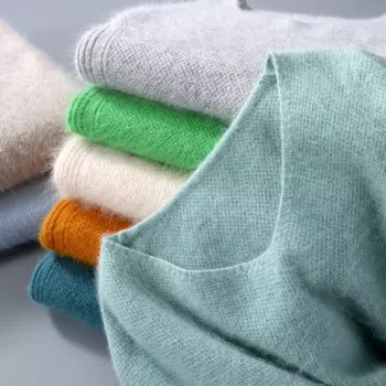 Мужской кашемировый свитер из 100% чистой норки, пуловер с V-образным вырезом, вязаный норковый свитер большого размера, зимние новые высококлассные джемперы с длинными рукавами