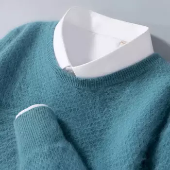 Мужской кашемировый свитер из 100% натуральной норки, Пуловеры с круглым вырезом, вязаный свитер, Новинка осени и зимы, высококлассные джемперы с длинными рукавами, норковые Топы