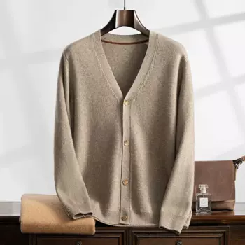 Мужской кашемировый свитер с V-образным вырезом, Осень-зима