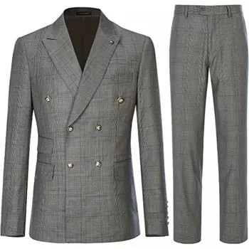 Мужской комплект из 2 предметов, двубортный Свадебный костюм, облегающий клетчатый цветной Блейзер и брюки, деловые рабочие костюмы