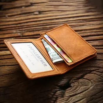 Мужской кошелек из натуральной кожи, с отделением для карт