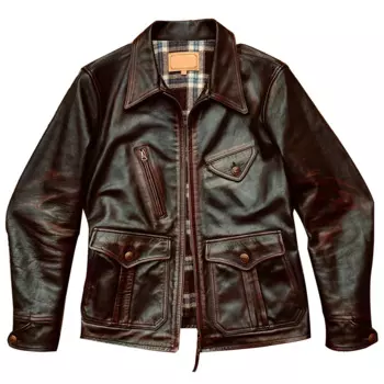 Мужской костюм из натуральной кожи, размеры до XXXL