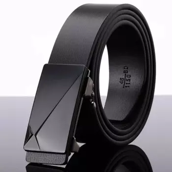 Мужской кожаный ремень с пряжкой