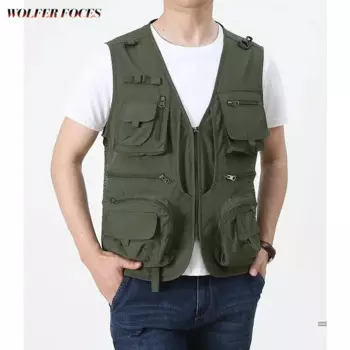 Мужской кожаный жилет с вышивкой, тактический охотничий жилет, мужская куртка без рукавов, ветровка, водонепроницаемая Мужская куртка большого размера