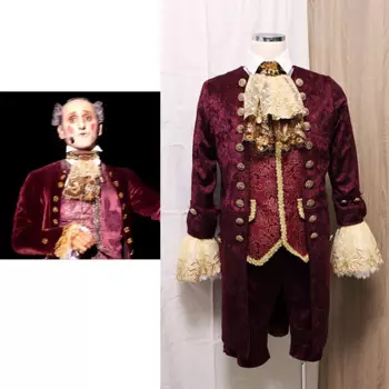 Мужской красный костюм для косплея музыкальный Моцарт L опера, Моцарт, рок Розенберг, Экипировка для взрослых в стиле 1920-х Рококо