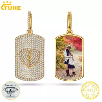 Мужской кулон с изображением муассанита, серебро 925 пробы