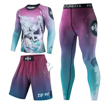 Мужской Муай Тай Мужской ММА Кикбоксинг Спортивный Спортивный Костюм BJJ Футболки Рашгард Фитнес Спортивный Костюм Боксерский Джерси Беговой Комплект 91