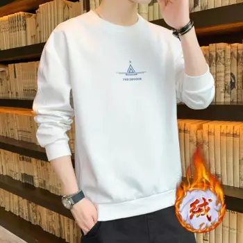 Мужской пуловер с длинным рукавом, с круглым вырезом