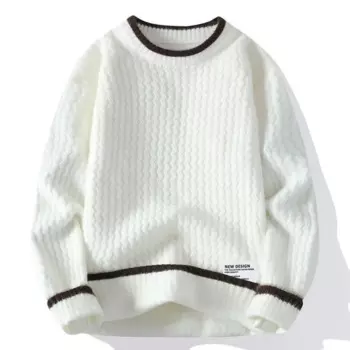 Мужской пуловер с круглым вырезом, Осень-зима