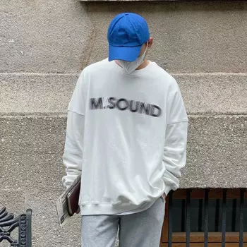 Мужской пуловер с круглым вырезом, в полоску