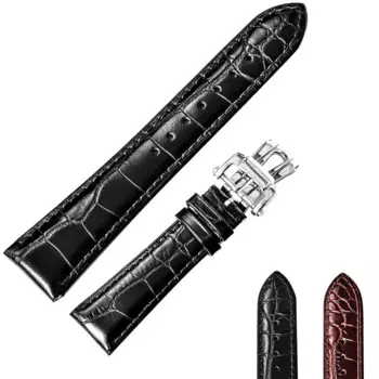 Мужской ремешок из натуральной телячьей кожи Reef Tiger/RT, прочный ремешок для часов 22 мм с Т-образной пряжкой