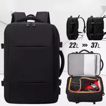Мужской рюкзак для путешествий, мужской деловой рюкзак, школьный Расширяемый Рюкзак с USB-разъемом, вместительный рюкзак для ноутбука 15,6 дюйма, сумка
