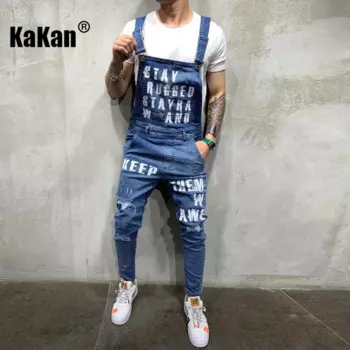 Мужской рюкзак из джинсовой ткани Kakan, длинная джинсовая одежда в европейском и американском стиле, для улицы