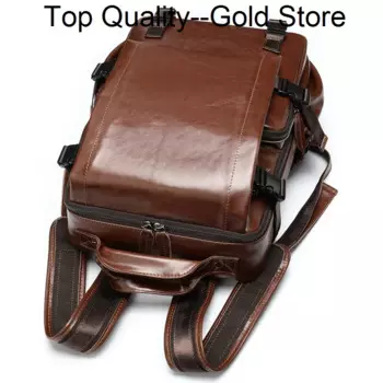 Мужской рюкзак из натуральной кожи, 15 дюймов, для ноутбука