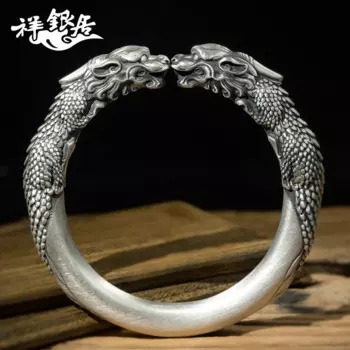 Мужской серебряный браслет властителя, модный Восстанавливающий старинный путь, Открытое кольцо с усиливающим эффект