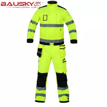 Мужской светоотражающий комплект спецодежды Hi Vis, пальто, брюки, желтый уличный предупреждающий рабочий костюм, светоотражающая куртка, брюки, костюм Hi Vis