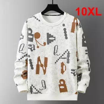 Мужской свитшот в стиле хип-хоп, размеры 8XL 10XL