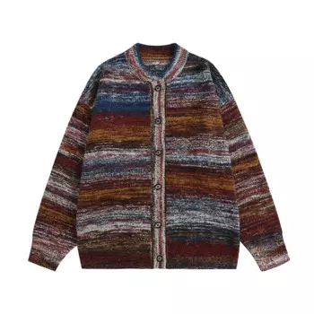 Мужской Свободный кардиган в полоску, на осень и зиму