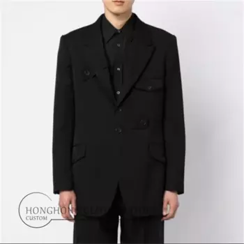 Мужской свободный костюм средней длины на весну и осень, куртка по индивидуальному размеру и цвету