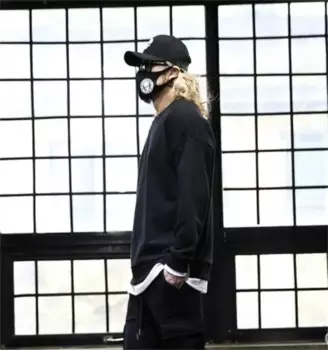 Мужской Свободный пуловер с круглым вырезом, с длинным рукавом