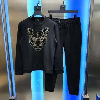 Мужской тренировочный костюм, модная уличная одежда в стиле хип-хоп, новинка, Блестящие Зимние мужские комплекты со стразами, толстовка с капюшоном и брюки большого размера