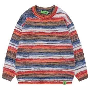 Мужской трикотажный джемпер в стиле хип-хоп, в полоску