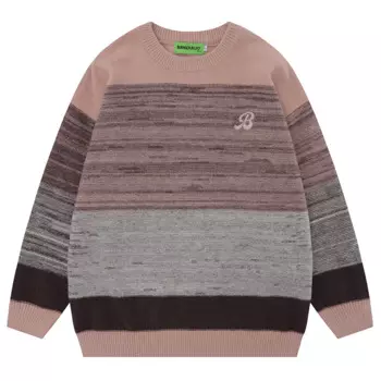 Мужской трикотажный джемпер в стиле хип-хоп, в полоску