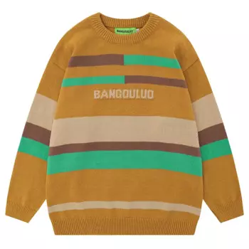 Мужской трикотажный джемпер в стиле хип-хоп, в полоску