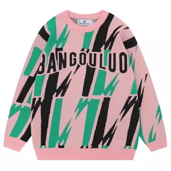 Мужской трикотажный джемпер в стиле хип-хоп, в полоску