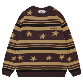 Мужской трикотажный джемпер в стиле хип-хоп, в полоску