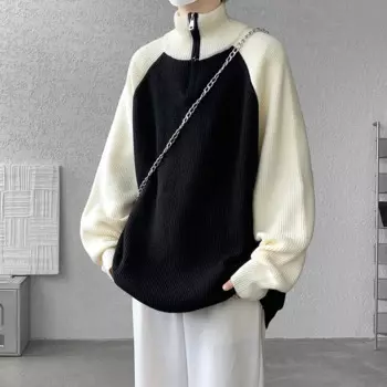 Мужской трикотажный свитер с длинным рукавом, размеры до 7XL