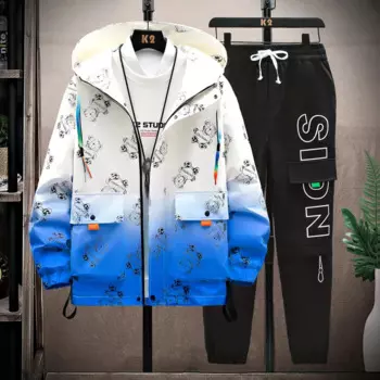 Мужской весенний кардиган, куртка и брюки, мужской спортивный костюм в стиле пэчворк, повседневный спортивный костюм, мужские спортивные костюмы для пар