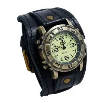 Мужской винтажный браслет в стиле панк из натуральной кожи